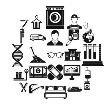 Nakit mevduat Icons set, basit tarzı