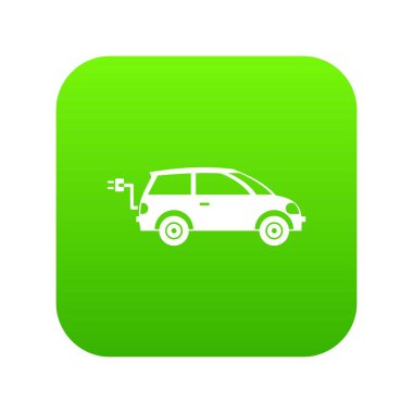 Elektrikli otomobil simgesi dijital yeşil