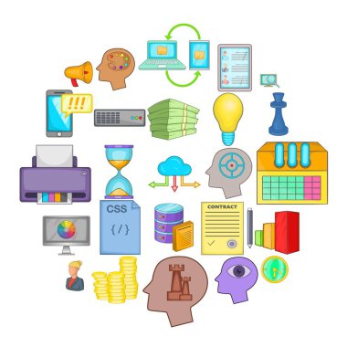 Ajansı Icons set, karikatür tarzı