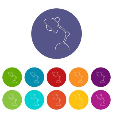 Masa lambası simgeler vektör renk ayarla