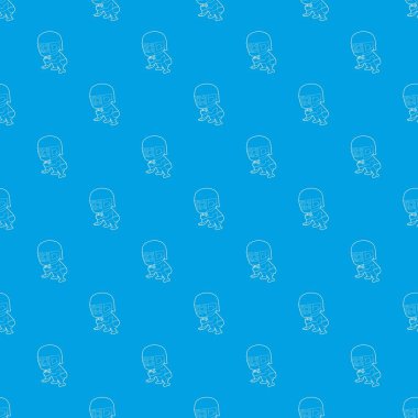 Koruma oyuncu desen vektör kesintisiz mavi