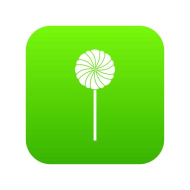 Yuvarlak şeker simge dijital yeşil beyaz vektör illüstrasyon izole herhangi bir tasarım için