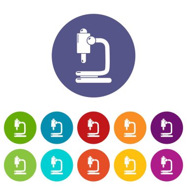 Mikroskop simgeler vektör renk ayarla