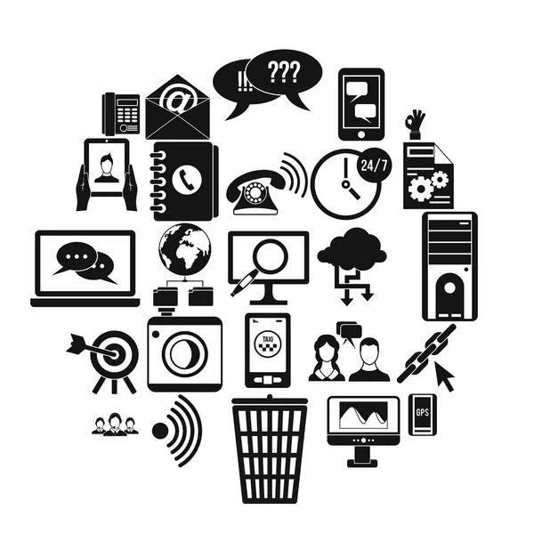 Otomatik tekrar arama Icons set, basit tarzı