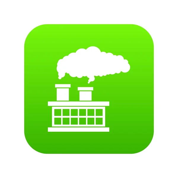 煙アイコン デジタル緑工場パイプ — ストックベクタ