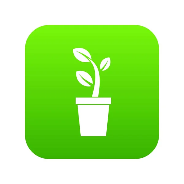 Sprout in pot icon digital green — Stock Vector