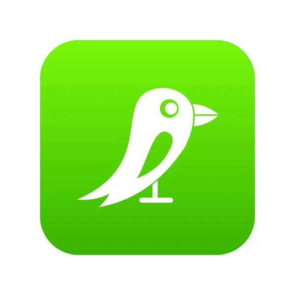 Social network bird icon digital green — Stock Vector