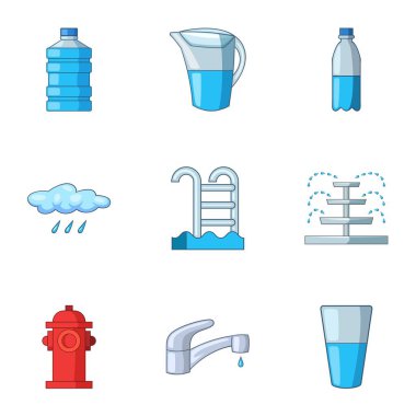 Icons set, karikatür tarzı dökün