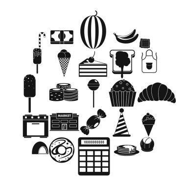 Şeker Icons set, basit tarzı