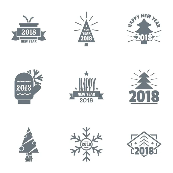 Nativity logo set, simple style — Stock Vector