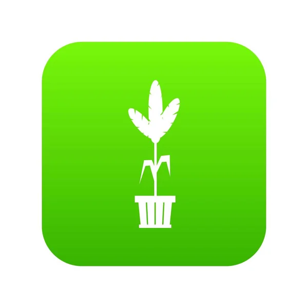 装饰植物在花盆图标数字绿色 — 图库矢量图片