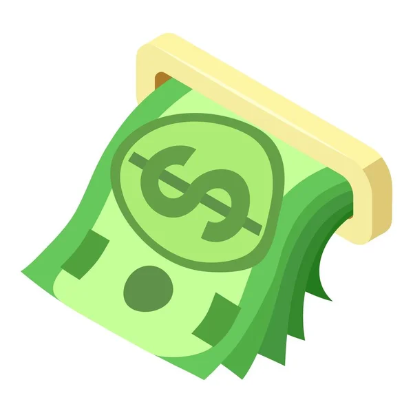 ATM hotovosti dolar ikona, izometrický styl — Stockový vektor