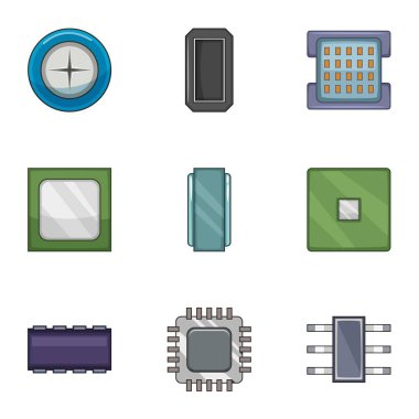 Icons set lehimleme, karikatür tarzı