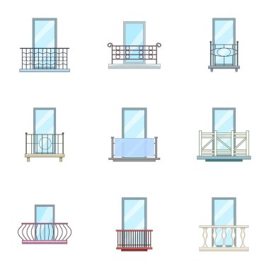 Paneli Icons set, karikatür tarzı