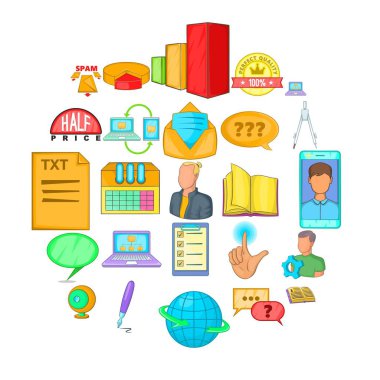 İlerletme Icons set, karikatür tarzı