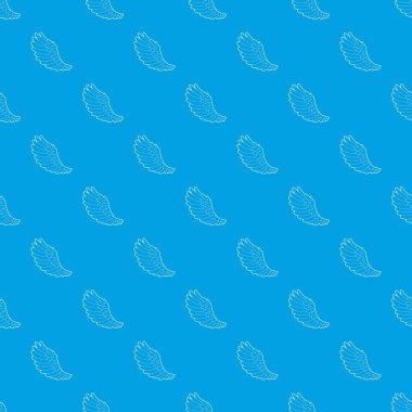 Eğri kanat desen vektör kesintisiz mavi