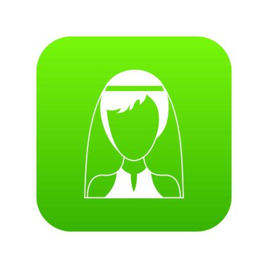 Güzel gelin simge dijital yeşil