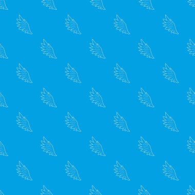 Kuş kanat desen vektör kesintisiz mavi