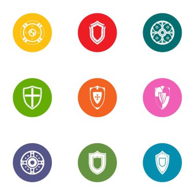 Buckler Icons set, düz stil