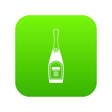 Şampanya simgesi dijital yeşil şişe