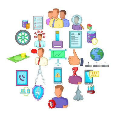 Tasarruflu Icons set, karikatür tarzı