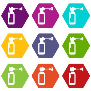 9 vektör inhaler Icons set