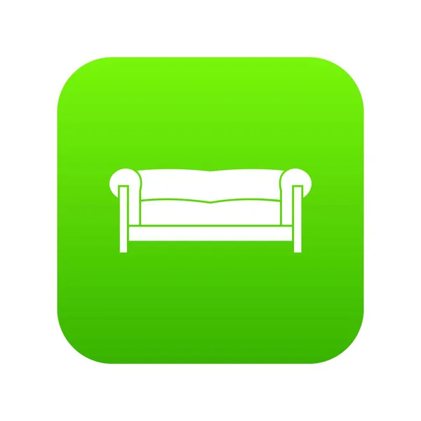 Sofá icono digital verde — Vector de stock