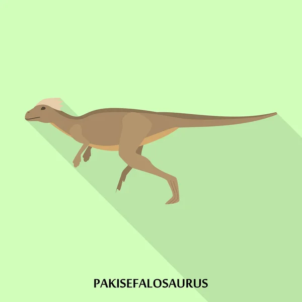 Icona Pakisefalosaurus, in stile piatto — Vettoriale Stock