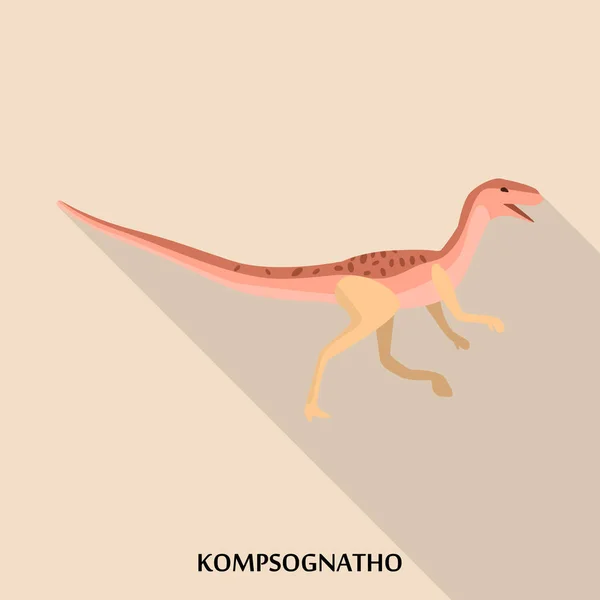 Kompsognatho εικονίδιο, επίπεδη στυλ — Διανυσματικό Αρχείο