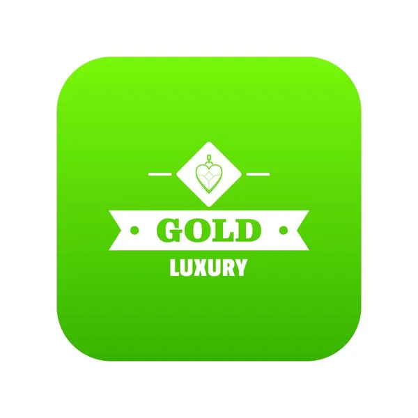 Bijoux icône d'or vecteur vert — Image vectorielle
