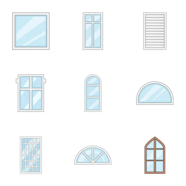 Glas schilderij iconen set, cartoon stijl — Stockvector