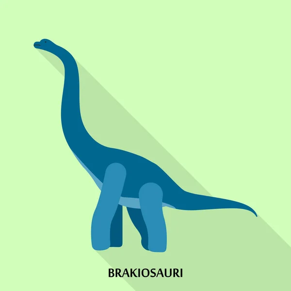 Brakiosauri アイコン、フラット スタイル — ストックベクタ