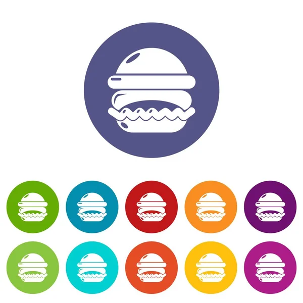 Burger simgeler vektör renk ayarla