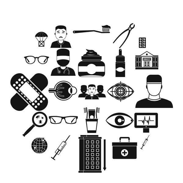Tıp öğrencisi Icons set, basit tarzı