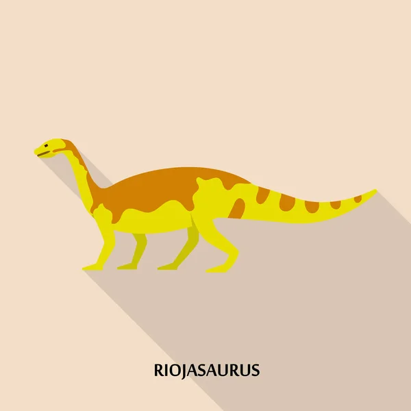 Riojasaurus icon, flat style — Stock Vector