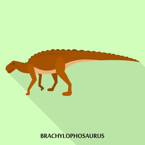 Brachylophosaurus Εικονίδιο Επίπεδη Απεικόνιση Του Brachylophosaurus Εικονίδιο Του Φορέα Για — Διανυσματικό Αρχείο