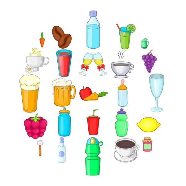 Sarhoşluk Icons set, karikatür tarzı