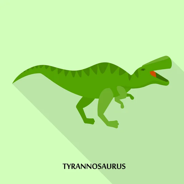 Icône Tyrannosaure, style plat — Image vectorielle