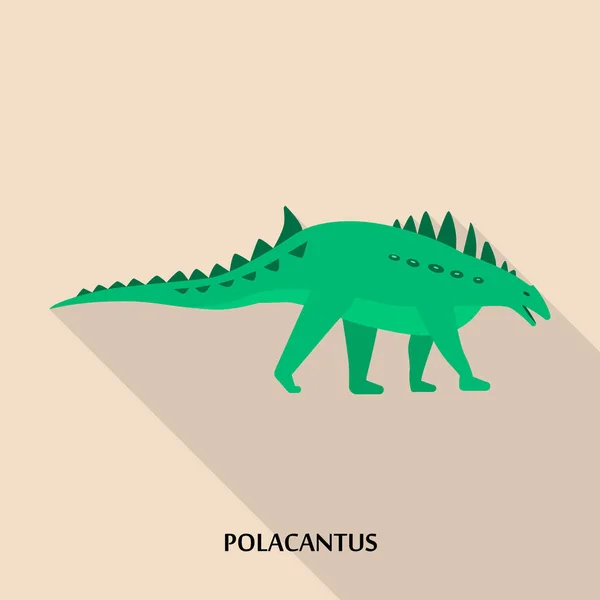 Polacantus アイコン、フラット スタイル — ストックベクタ