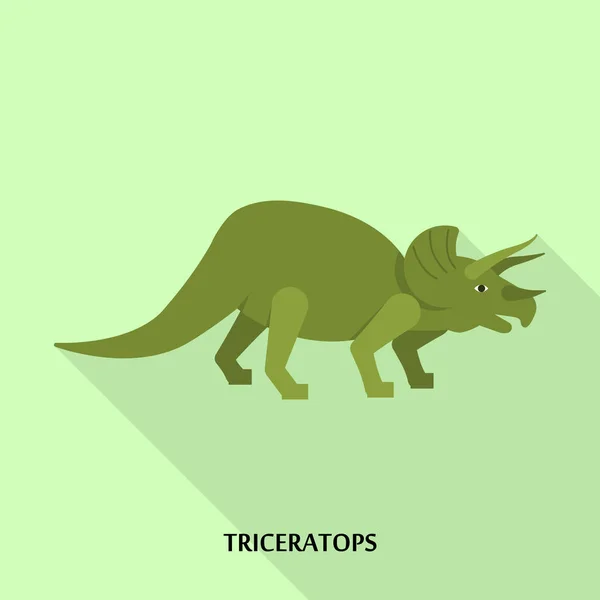 Triceraptos アイコン、フラット スタイル — ストックベクタ