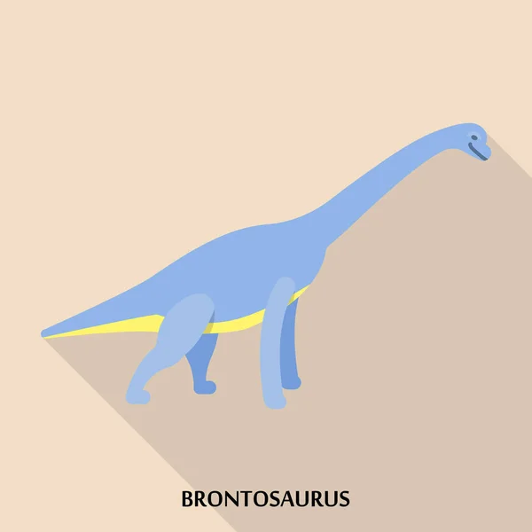 ブロントサウルス アイコン、フラット スタイル — ストックベクタ