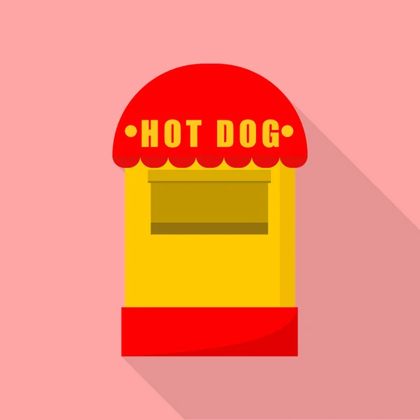 Hot Dog kleine Shop-Ikone, flacher Stil — Stockvektor