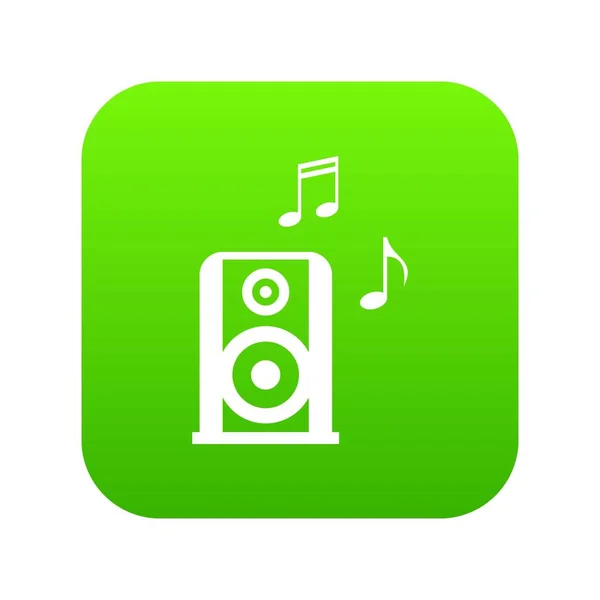Tragbare Musik Lautsprecher Ikone digital grün — Stockvektor