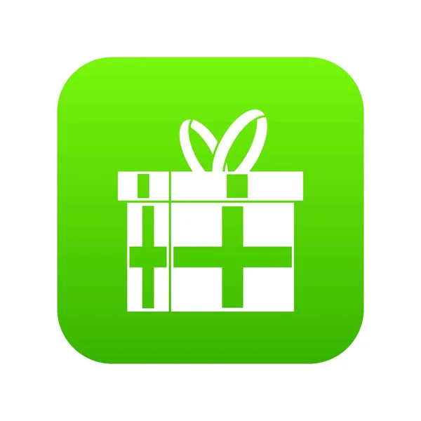 Geschenk in einer Box Symbol digital grün — Stockvektor