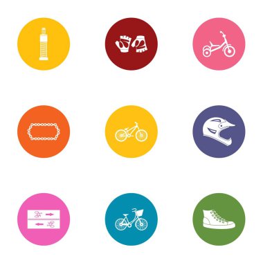 Sokak spor Icons set, düz stil