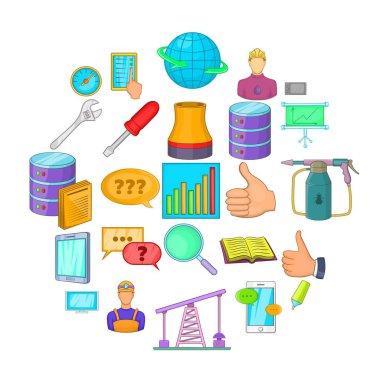 Projeksiyon Icons set, karikatür tarzı