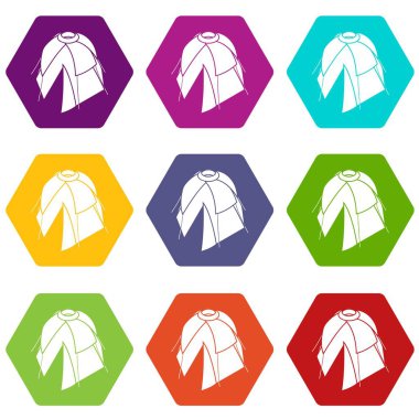 9 vektör çiçek çadır Icons set