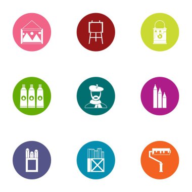 Stil düz renk simgeler kümesi ile çalışma,