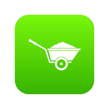Bahçe el arabası simgesi dijital yeşil