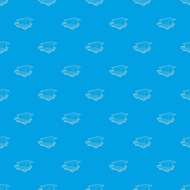 Tepedeki ev desen vektör kesintisiz mavi